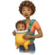 Mother carrying her baby in babycarrier sticker