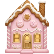 light pink and gold and white gingerbread house sticker