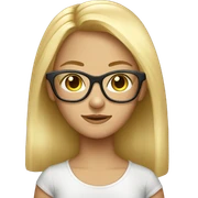 Visage ado13 ans fille blond foncé lunettes transparentes blasée sticker