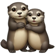 otters holding hands sticker