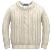 White cable knit sweater sticker