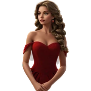 elegance in a red dress sticker