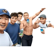 outdoor boys group smiling sticker
