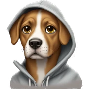 Dog wearing a hoodie  sticker