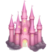 Pastel Pink Castle "A dreamy pastel pink castle with glowing towers, shimmering star-shaped windows, and a magical aura surrounding its walls." sticker
