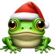 Frog with a santa hat sticker
