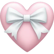 Pastel pink heart with white bow sticker