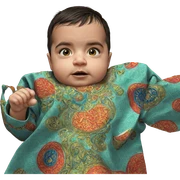 boy gazing at viewer sticker