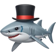 Shark with a top hat sticker
