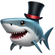 Shark with a top hat sticker