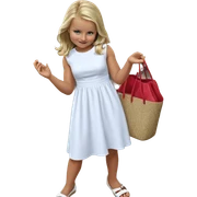 blonde girl in white dress sticker