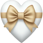 white heart with beige bow sticker