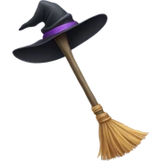 Witch broom sticker