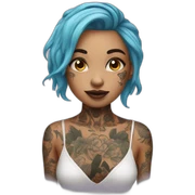Tattooed girl sticker