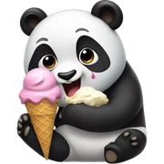Panda eating ice cream sticker