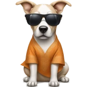 Dog wearing kurta and sunglasses sticker