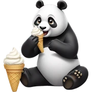Panda eating ice cream sticker