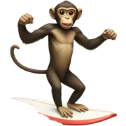 Surfing monkey sticker