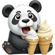 Panda eating ice cream sticker
