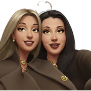 smiling girls with jewelry sticker