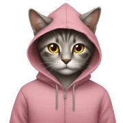 Cat wearing a hoodie sticker