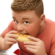 boy enjoying food close up sticker
