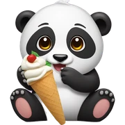 Panda eating ice cream sticker