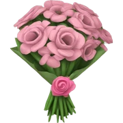 A bouquet of pink flowers wrapped in newspaper sticker