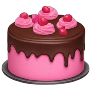 Pink cake with chocolate  sticker