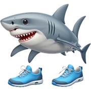 shark with shoes sticker