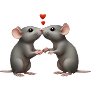 Two rats kissing sticker