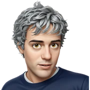 grey haired boy portrait sticker