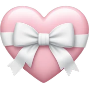 Pastel pink heart with white bow sticker