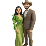 smiling couple in nature sticker