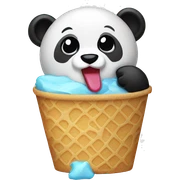 Panda eating ice cream  sticker