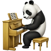 Panda playing the piano sticker