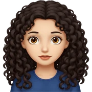 Dark long curly hair girl with brown eyes sticker
