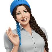 smiling girl with braided hair sticker