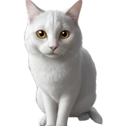 realistic white cat portrait sticker