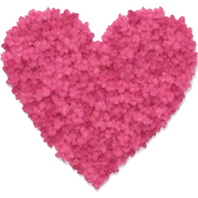 A heart made out of pink flowers sticker