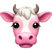 Pink kawaii cow  sticker