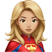 Asian superhero wife with brown hair and blonde highlights sticker
