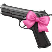 gun with pink bow sticker