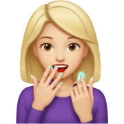 Muchacha mordiendose la uña coquetamente sticker