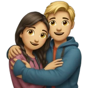 Boy & girl hugging sticker