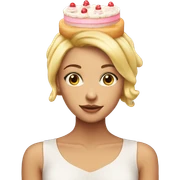 Blonde girl with cake on head  sticker