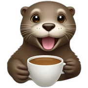 otter with coffee sticker