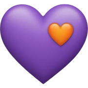 Half purple and half orange pastel heart sticker