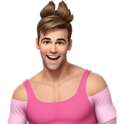 smiling boy in pink dress sticker