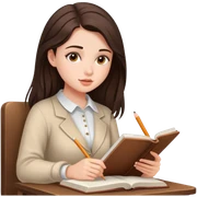 pretty brunette girl studying  sticker